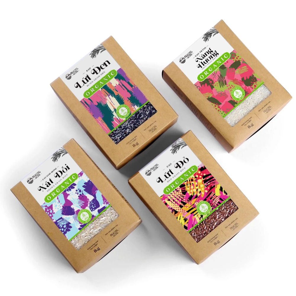 Gạo Lứt Đen Hữu Cơ Mekong Home Hộp 1Kg mena gourmet market