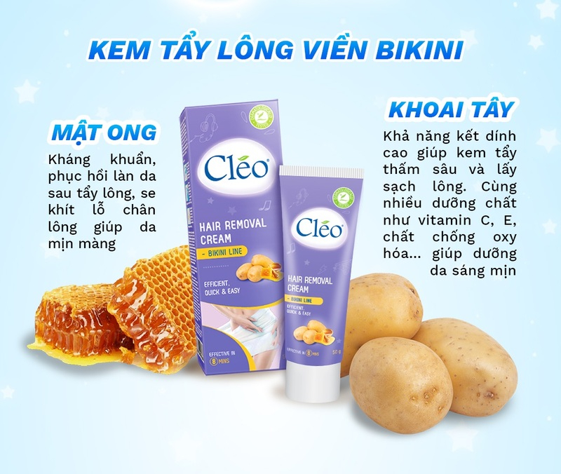 Kem Tẩy Lông Bikini Cleo Hũ 50g