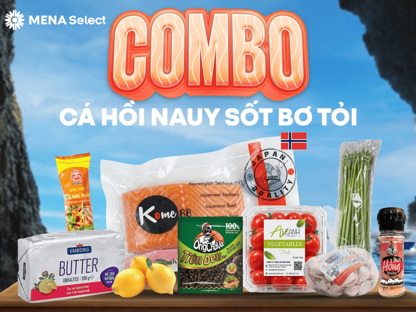 Bữa Tối Gourmet Tại Nhà Với Combo Cá Hồi Na Uy Độc Quyền Mena Select