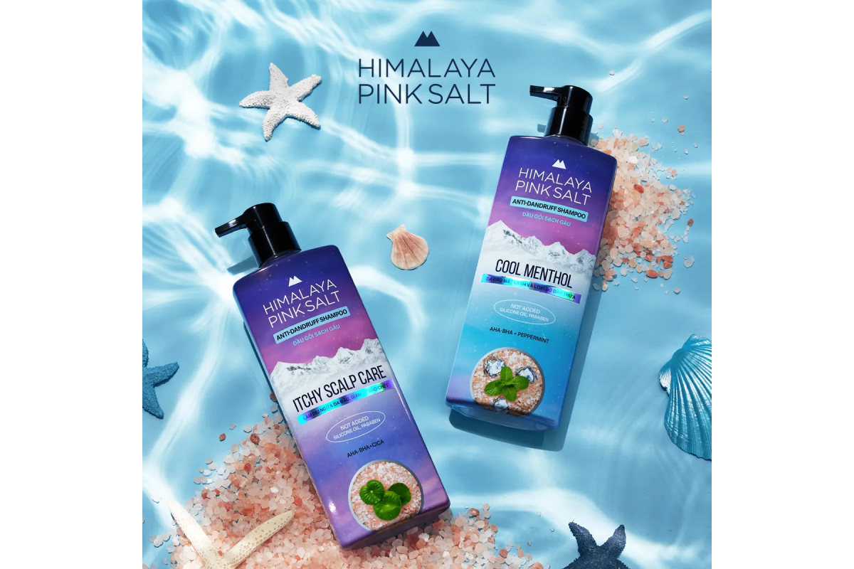 DG Sạch Gàu Muối Hồng Himalaya Bạc Hà Chai 650ml