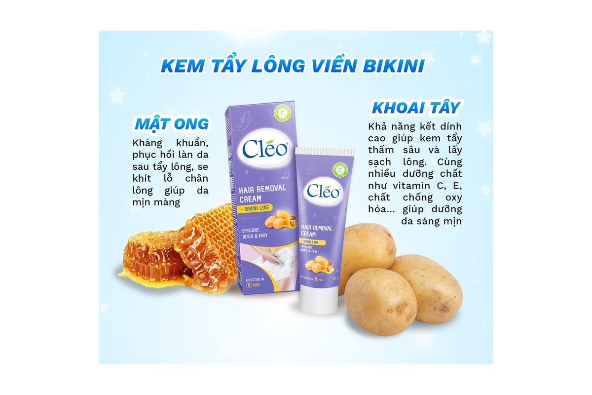 Kem Tẩy Lông Bikini Cleo Hũ 50g