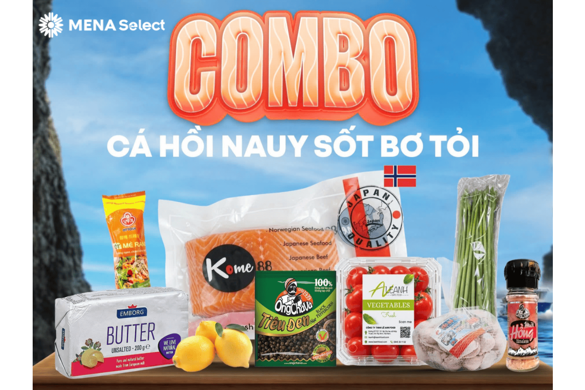 Bữa Tối Gourmet Tại Nhà Với Combo Cá Hồi Na Uy Độc Quyền Mena Select