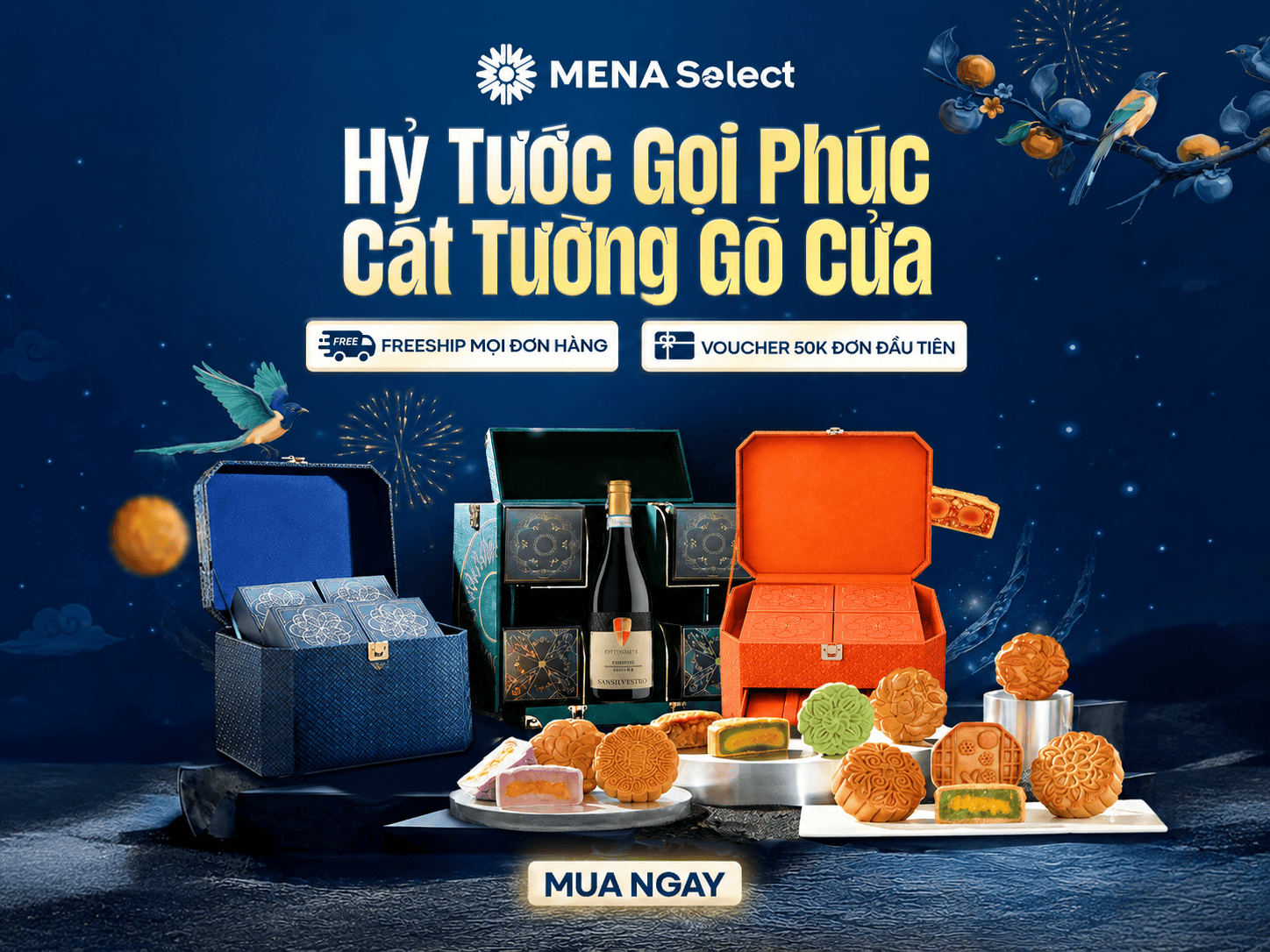 Set Bánh Trung Thu Cao Cấp Tại Mena Select - Chiết Khấu Đến 15% 