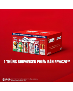 Th&ugrave;ng 24 Bia Budweiser Sleek Lon 330ml