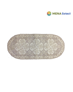 Khăn Bàn Salon Oval Hoa Hồng Nâu 40x92cm