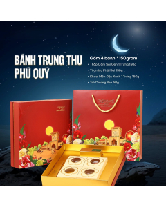 Bánh Trung Thu Savoure Phú Quý 4 Hộp 3x150gr+Trà