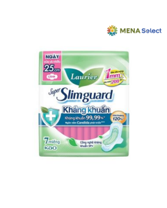 Băng vệ sinh Laurier Kháng Khuẩn Siêu Mỏng Cánh 25cm Gói 7 Miếng