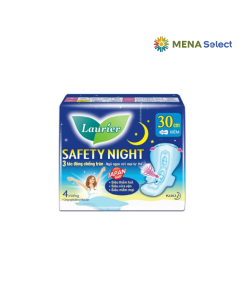 Băng Vệ Sinh Đêm Laurier Siêu Chống Tràn Cánh 30cm Gói 4 Miếng