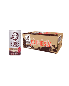 Cà phê sữa Boss thùng 24 lon x 180ml