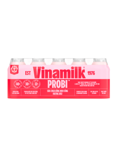Sữa Chua Uống Men Sống Probi Hương Dâu Vinamilk Lốc 5x65ml