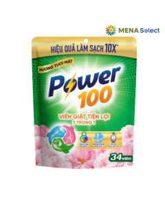 Viên Giặt Power100 3t1 Hương Tươi Mát 15gx34 