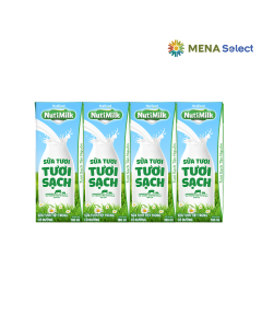 Sữa tươi tiệt trùng NutiMilk có đường lốc 4 hộp 180ml
