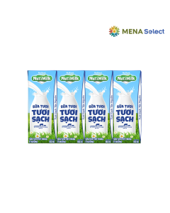 Sữa tươi tiệt trùng NutiMilk ít đường lốc 4 hộp 180ml