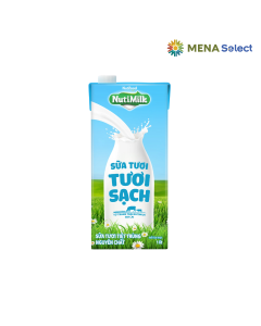 Sữa tươi tiệt trùng NutiMilk Tươi Sạch nguyên chất hộp 1L