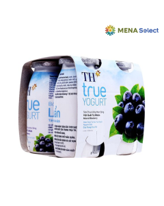 Sữa Chua Uống Men Sống Việt Quất TH True Yogurt Lốc 4x100ml