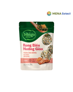 Rong biển Bibigo nướng giòn trộn chà bông cá hồi gói 45g