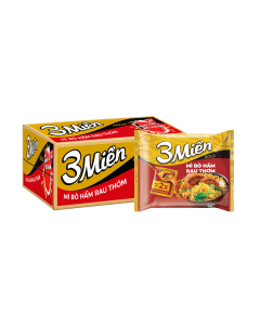 Mì 3 Miền Gold bò hầm rau thơm thùng 30 gói x 75g