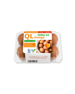 Trứng g&agrave; tươi QL Omega & DHA size 60g hộp 6 quả