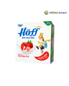 Sữa chua Hoff vị dâu lốc 4 hộp x 55g