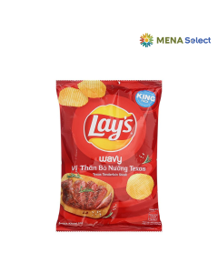 Snack Khoai T&acirc;y Lays Wavy Thăn B&ograve; Nướng Texas G&oacute;i 54g