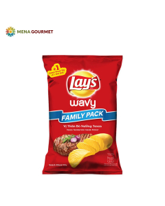 Snack Khoai Tây Lays Wavy Thăn Bò Nướng Texas Gói 90g