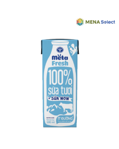 Sữa Tươi Ít Đường Bổ Sung Sữa Non Meta Fresh 180ml