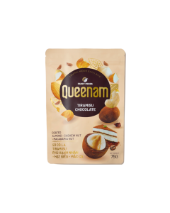 Sô Cô La Tiramisu Phủ Hạnh Nhân - Hạt Điều - Mắc Ca Queenam Túi 75g