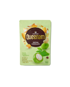 Sô Cô La Matcha Phủ Hạnh Nhân - Hạt Điều Queenam Túi 75g