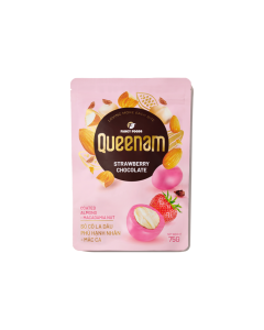 Sô Cô La Dâu Phủ Hạnh Nhân-Mắc Ca Queenam Túi 75g