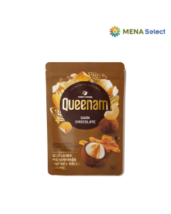 S&ocirc; C&ocirc; La Đen Caramel Phủ Hạnh Nh&acirc;n - Hạt Điều - Mắc Ca Kh&ocirc;ng Đường Queenam T&uacute;i 75g