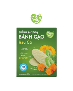 Bánh Gạo Ăn Dặm Dẹt Vị Rau Củ Mămmy Hộp 50g