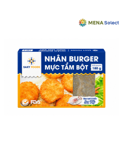 Nh&acirc;n burger Saky mực tẩm bột khay 180g