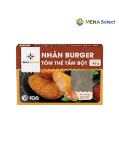 Nh&acirc;n burger Saky t&ocirc;m thẻ tẩm bột khay 180g