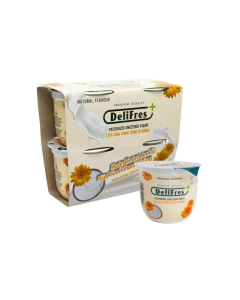 Sữa Chua Thanh Tr&ugrave;ng C&oacute; Đường Delifres+ Lốc 4x80g
