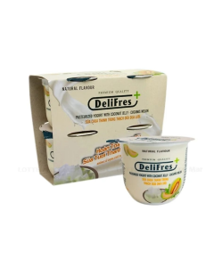 Sữa Chua Thanh Tr&ugrave;ng Thạch Dưa Lưới Delifres+ Lốc 4x80g