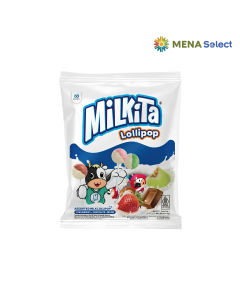 Kẹo mút sữa Milkita vị dâu dưa sô cô la gói 90g