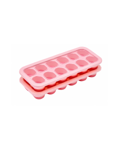 Khay Đá Silicon Có Nắp 12V LivingOn Hồng