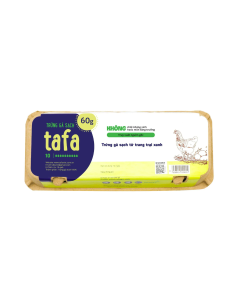 Trứng Gà Sạch Tafa Hộp Giấy Vỉ 10 60g