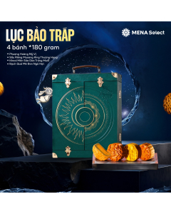 Bộ Hộp Quà Trung Thu Lục Bảo Tráp Xanh Lá 4x180gr 