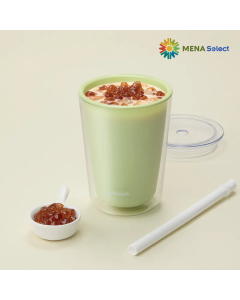 Ly nhựa 2 lớp LocknLock Bubble Tea Cold Cup 720ml kèm ống hút trân châu HAP529Grn