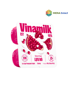 Lốc 4 Hộp Sữa Chua Lựu Đỏ Ít Đường Collagen Vinamilk 100g